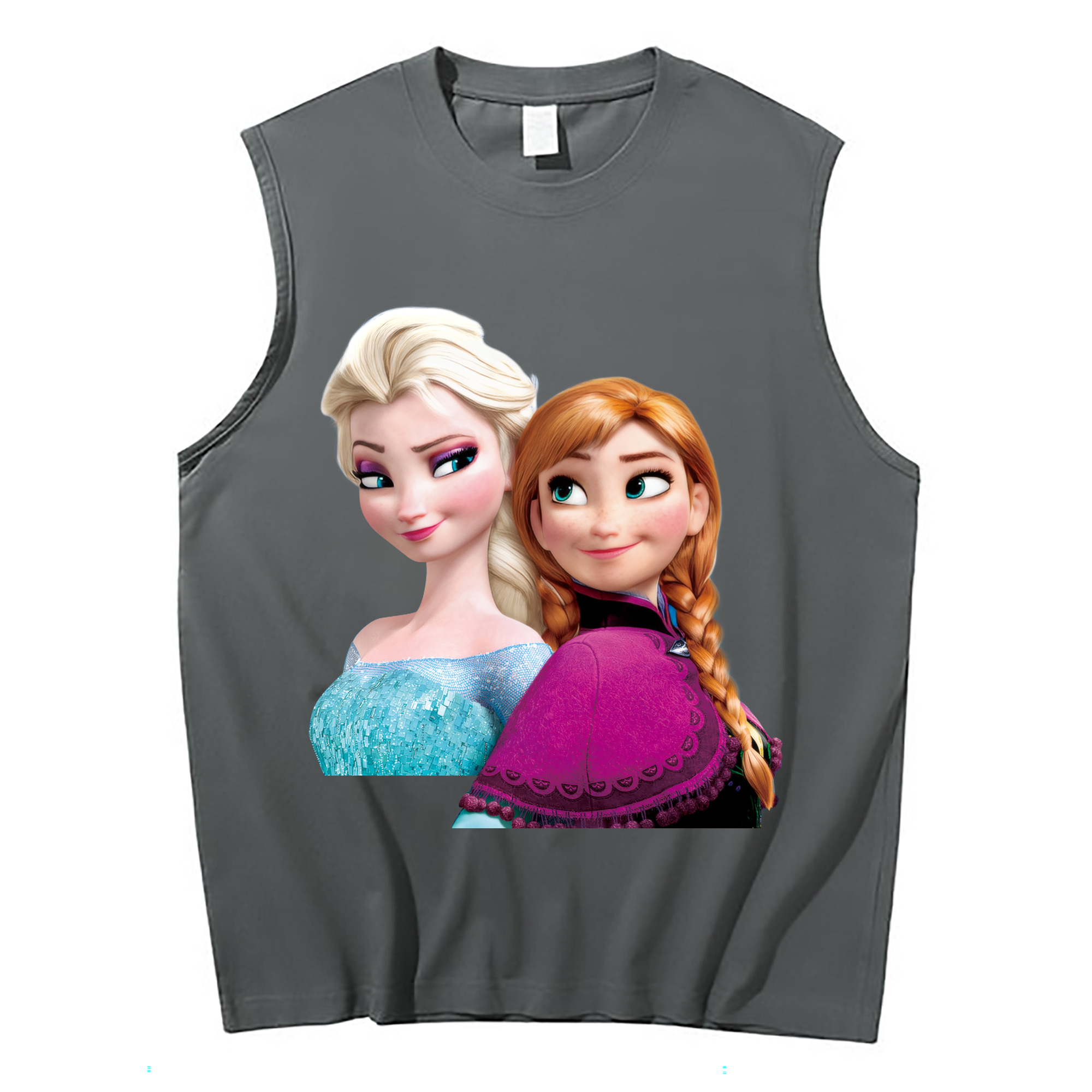 （画像用） アナと雪の女王 アンナ エルサ Frozen Anna Elsa コットン100％タンクトップ（フロントプリント）